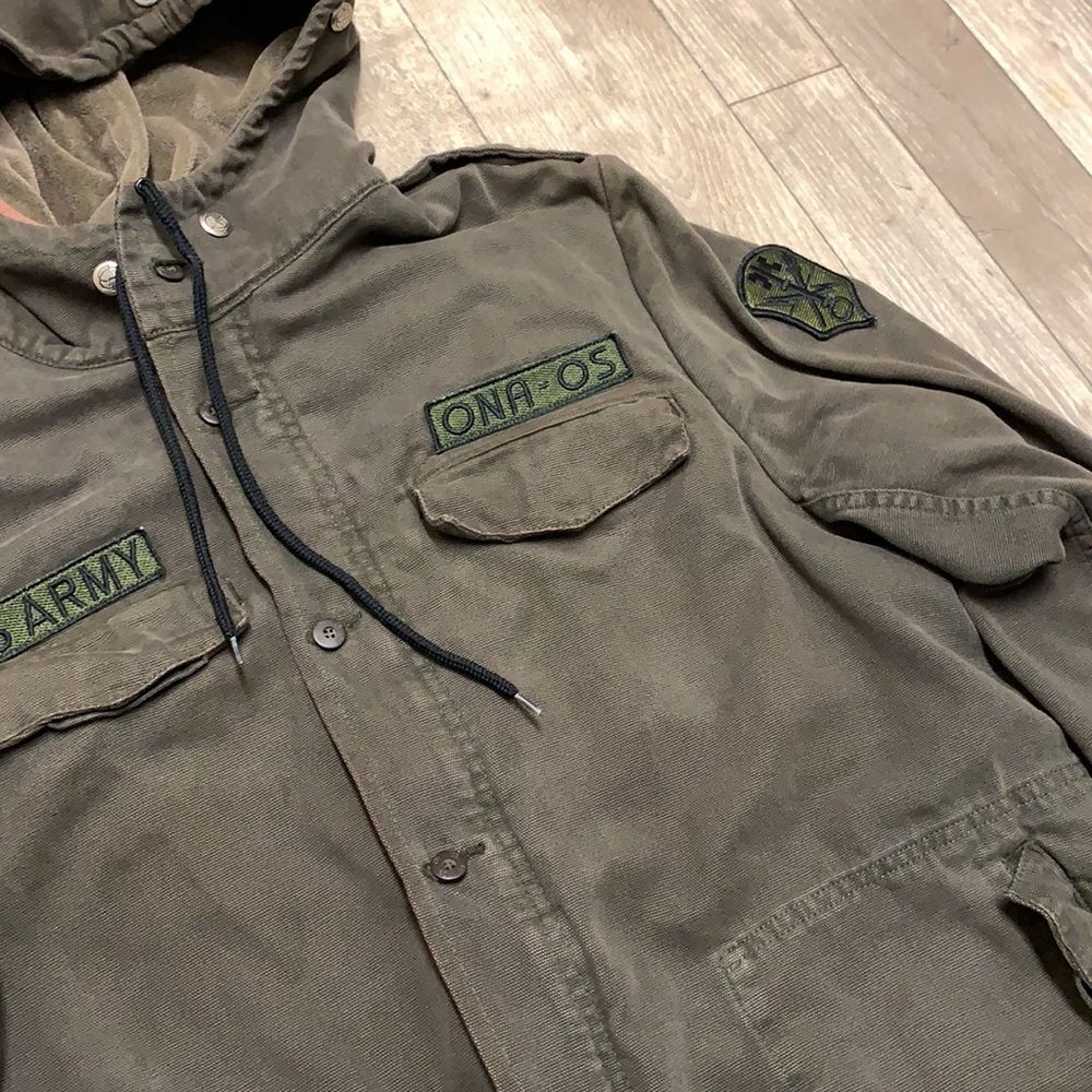 Mens ONA-OS‎ Army Parka Military Hooded Utility Jacket - Picture 7 of 9